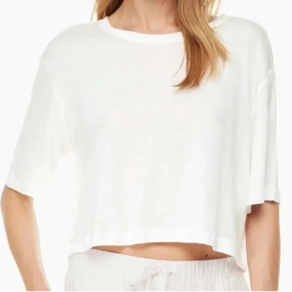 Babaton The Group NEW Foundation Relaxed Crop Top in White Size Medium - Picture 3 of 8